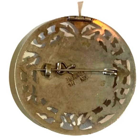 EL CASSIQUE Vintage Sterling Silver Gold Leaf Brooch or Pendant - Picture 4 of 4